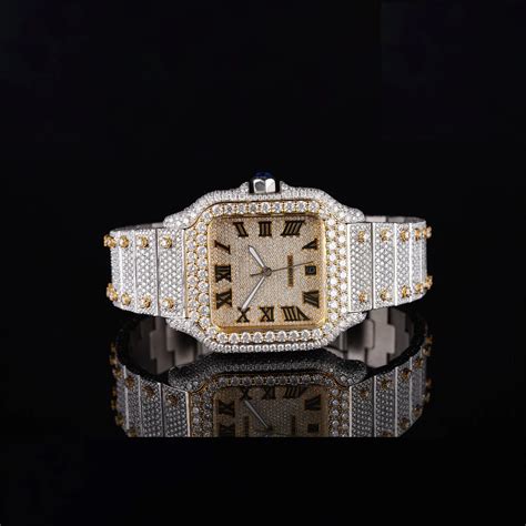 cartier diamond watch mens|men's diamond watch real.